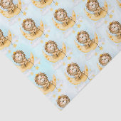 Cute Lion Vist op de maan Waterverf Tissuepapier (Detail)