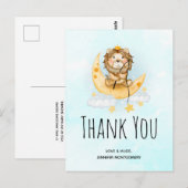 Cute Lion Vist Waterverf Dank u Briefkaart (Voorkant / Achterkant)