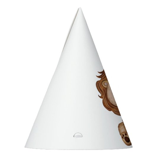 Cute Lion Wild One Oerwoud Animal Birthday Boy Feesthoedjes (Links)