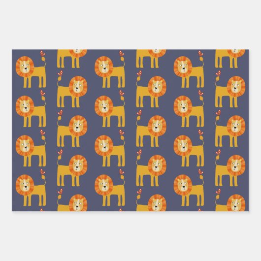 Cute Lion Wrapping Paper (Voorkant 2)