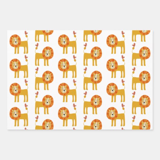 Cute Lion Wrapping Paper (Voorkant)
