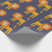 Cute Lion Wrapping Paper Cadeaupapier (Hoek)