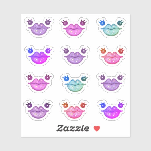 Cute Lip Face stickerpakket Sticker (Vel)