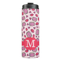 Cute Lips Kusjes & Hart Doodles Patroon Monogram