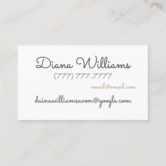 Cute lips phone confetti personalized Avon Visitekaartje (Achterkant)