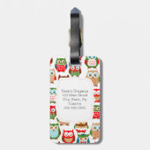 Cute Litte Owls Bagagelabel (Achterkant verticaal)