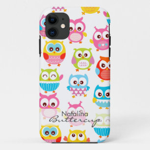 Cute Litte Owls Personalized Case-Mate iPhone Case