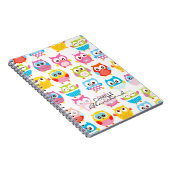 Cute Litte Owls Personalized Notitieboek (Rechterzijde)