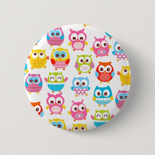 Cute Litte Owls Ronde Button 5,7 Cm (Voorkant)