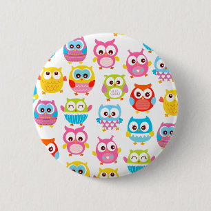 Cute Litte Owls Ronde Button 5,7 Cm