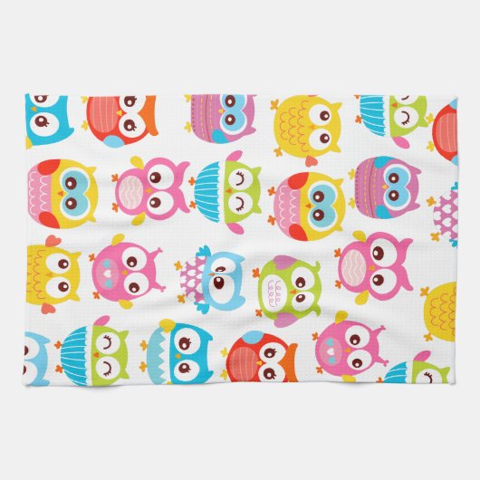 Cute Litte Owls Theedoek (Horizontaal)