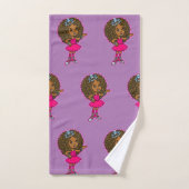 Cute Little African American Pink Princess Bad Handdoek (Handdoek)