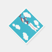 Cute Little Airplane Boy Birthday Paper Napkins Servetten (Hoek)