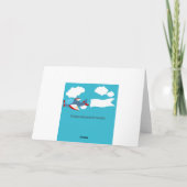 Cute Little Airplane Boy Dank je kaart (Achterkant)