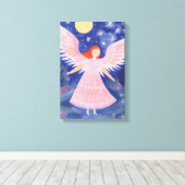 Cute Little Angel Canvas Afdruk (Insitu (Houten vloer))