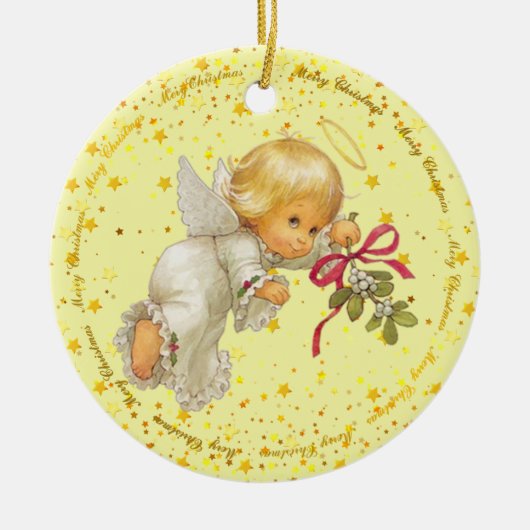 Cute Little Angel Ceramic Ornament (Voorkant)
