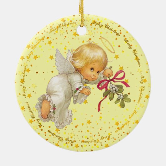 Cute Little Angel Ceramic Ornament (Achterkant)
