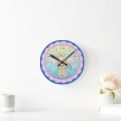 Cute Little Angel Girls Wall Clock Ronde Klok (Huis)