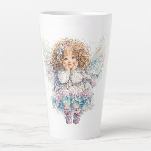 Cute Little Angel Latte Mok (Voorkant)