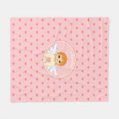 Cute Little Angel met een hartpatroon op lichtroze Fleece Deken (Voorkant (Horizontaal))