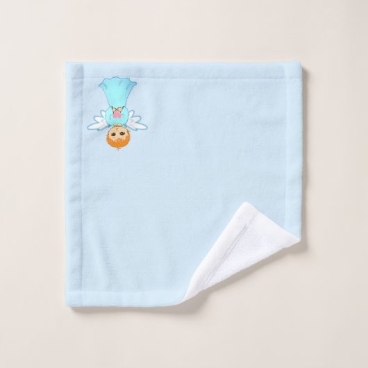 Cute Little Angel op Light Blue Bad Handdoek (Wasdoekje)
