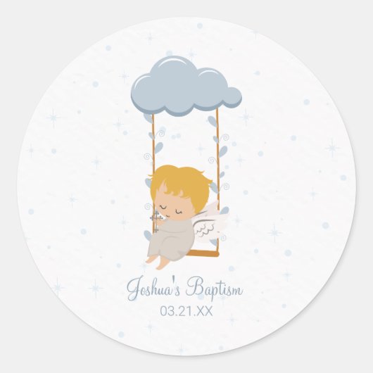Cute Little Angel Ronde Sticker (Voorkant)