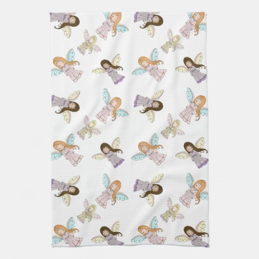 Cute Little Angels Keukenhanddoek (Verticaal)
