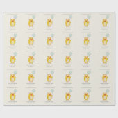 Cute Little Aqua Yellow Happy Monster Baby shower Cadeaupapier (Vlak)