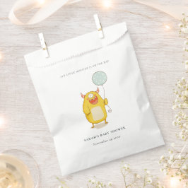 Cute Little Aqua Yellow Monster Baby shower Invite Bedankzakje