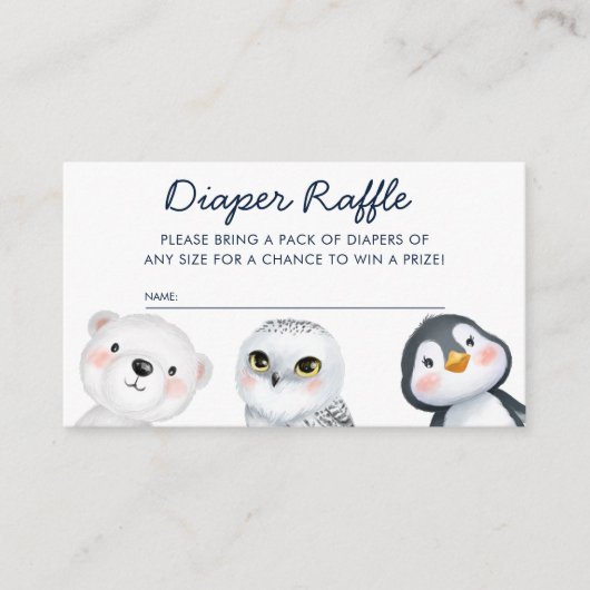 Cute Little Arctic Diaper Baby shower Informatiekaartje (Voorkant)