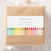 Cute Little Artist Crayon Fun Rainbow-adres Etiket (Insitu)