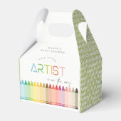 Cute Little Artist Crayon Fun Rainbow Baby shower Bedankdoosjes (Achterkant)