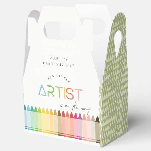 Cute Little Artist Crayon Fun Rainbow Baby shower Bedankdoosjes (Geopend)