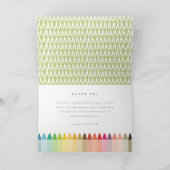 Cute Little Artist Crayon Fun Rainbow Baby shower Bedankkaart (Binnen)