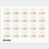 Cute Little Artist Crayon Fun Rainbow Baby shower Vierkante Sticker (Vel)