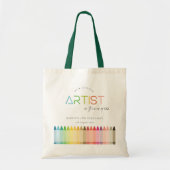 Cute Little Artist Crayon Rainbow Ant Age Birthday Tote Bag (Voorkant)