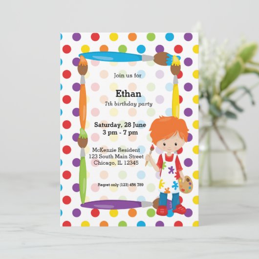 Cute Little Artist Kaart (Staand voorkant)