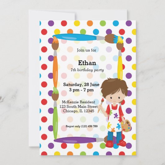 Cute Little Artist Kaart (Voorkant)