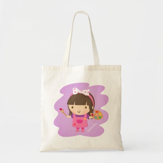Cute Little Artist Painter Girl Canvas tas (Voorkant)