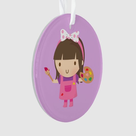 Cute Little Artist Painter Girls Room Decor Ornament (voorkant)