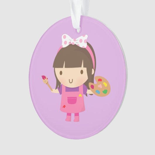 Cute Little Artist Painter Girls Room Decor Ornament (voorkant)