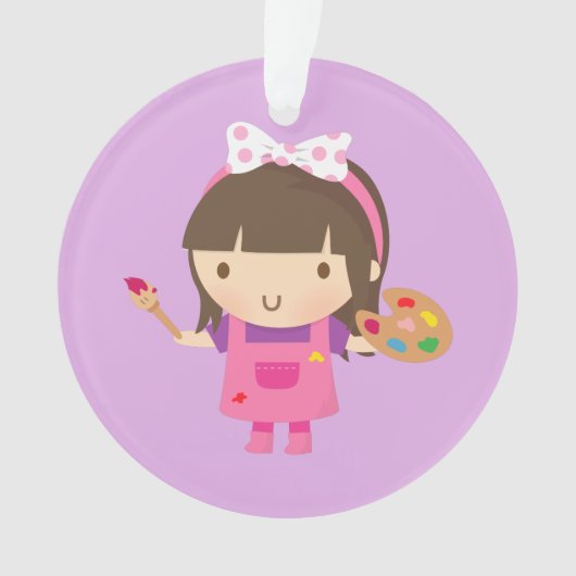 Cute Little Artist Painter Girls Room Decor Ornament (voorkant)