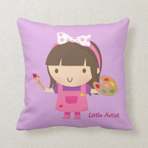 Cute Little Artist Schilder Meisjes Kamer Decor Kussen