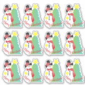 Cute Little Artsy Snowman Sticker (Voorkant)