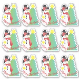 Cute Little Artsy Snowman Sticker