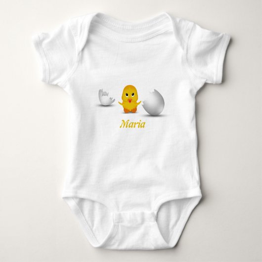 Cute Little Baby Chick Jouw naam Romper (Voorkant)