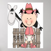 Cute Little Baby Cowgirl Poster Art Print (Voorkant)