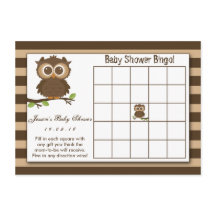 Cute Little Baby Owl | Baby shower Bingo Game