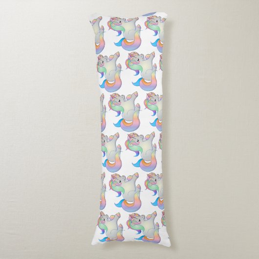 Cute Little Baby Unicorn Pastel Bedding Lichaamskussen (Voorkant Verticaal)