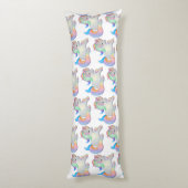 Cute Little Baby Unicorn Pastel Bedding Lichaamskussen (Achterkant (Verticaal))